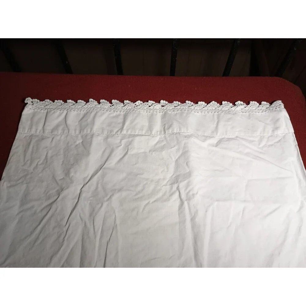 9 Vintage Pillowcases Crochet All White Cotton Craft Cutter